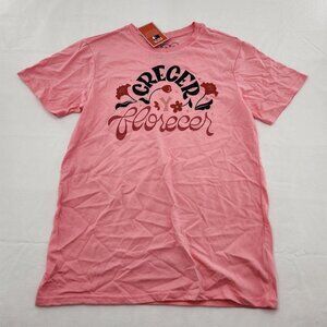 Latino Heritage Month Adult JZD Crecer Florecer Short Sleeve T-Shirt Pink Small